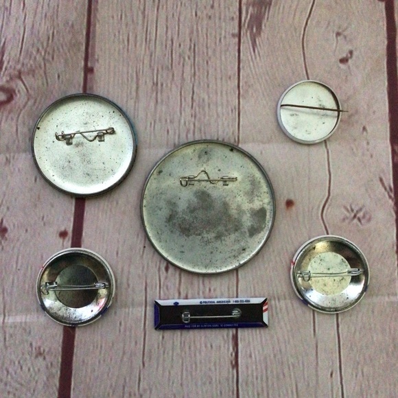 Vintage Bundle of Six Metal Political Buttons - Picture 2 of 5